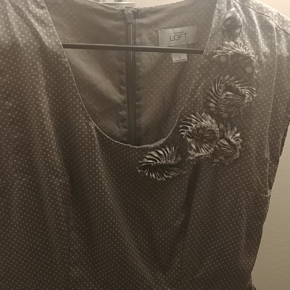 Grey white dot ann taylor loft dress - Picture 2 of 5